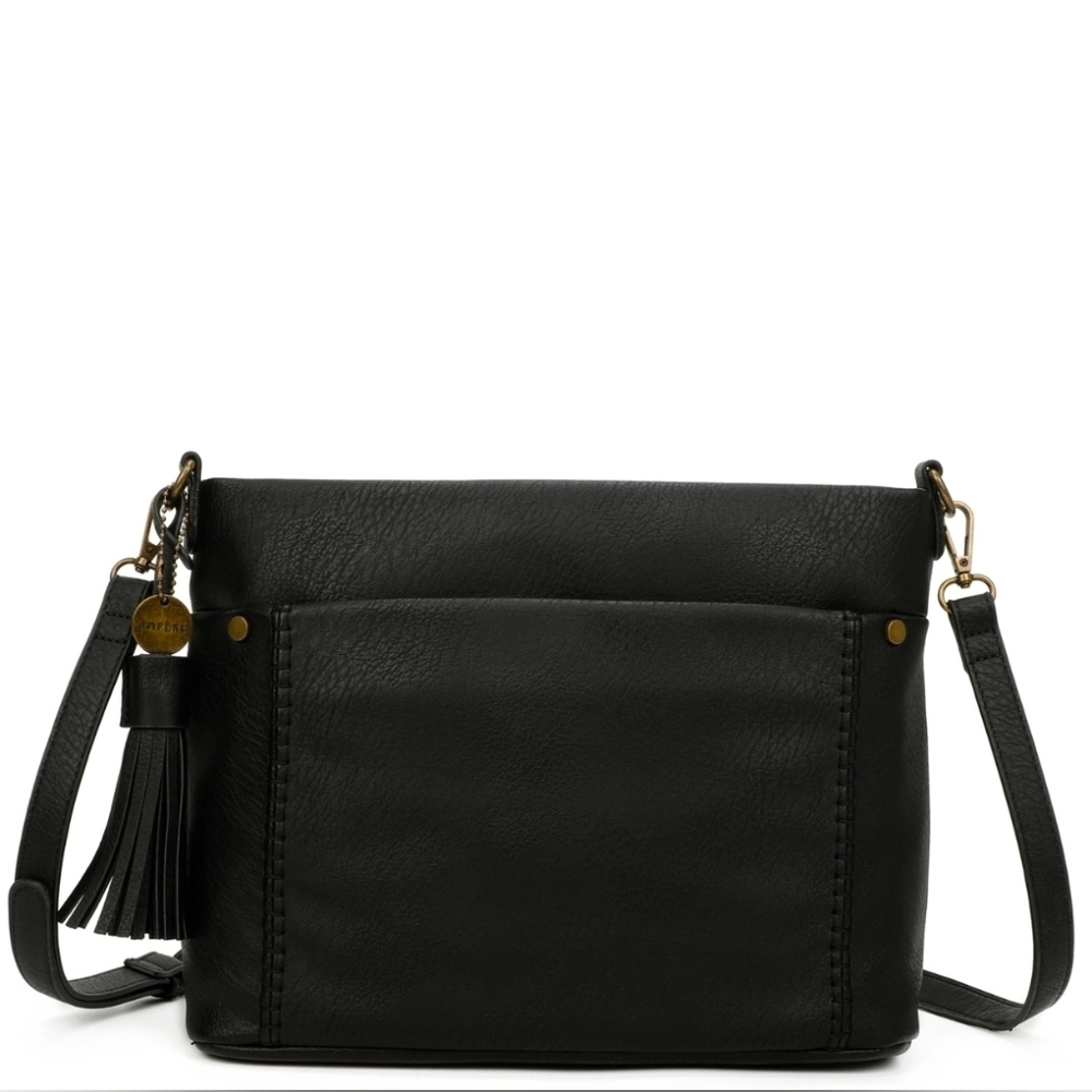 Ampere Creations Boho Vegan Leather Crossbody Bag Braided with Tassle